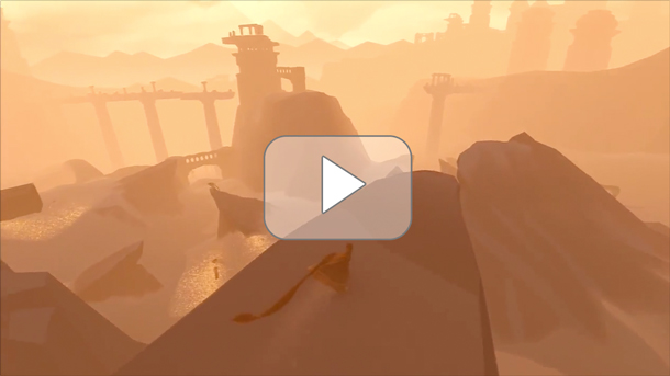 Game design: adaptive motion lines in Journey's Decent gameplay sequence